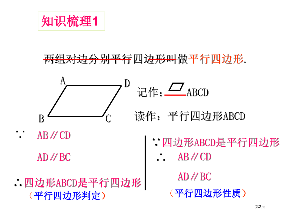 两组对边分别平行的四边形叫做平行四边形市公开课特等奖市赛课微课一等奖课件.pptx_第2页