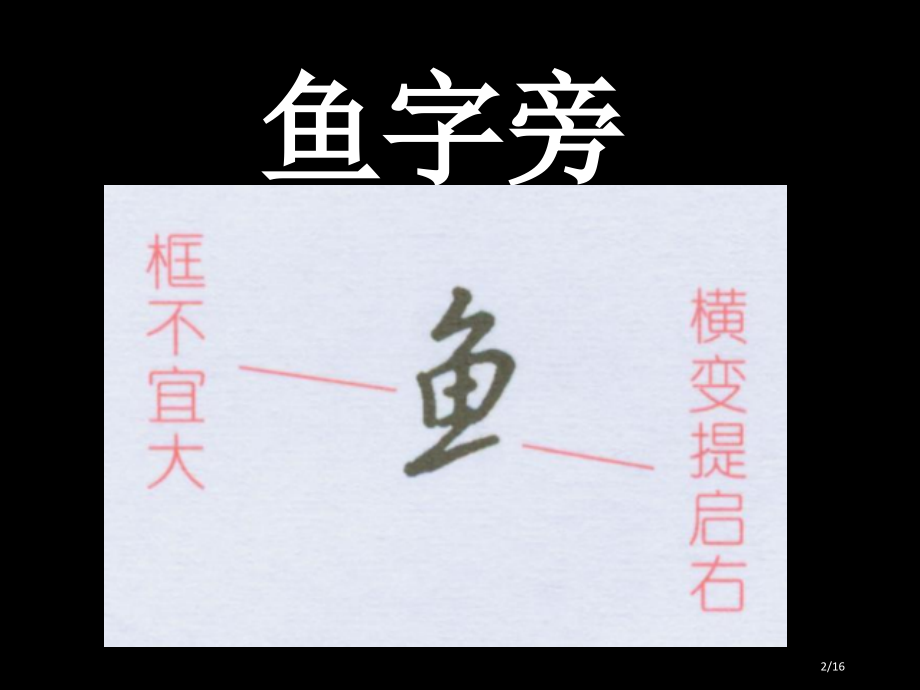 硬笔书法教学鱼字旁隹字旁.pptx_第2页