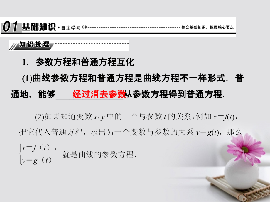 高考数学总复习13.1.2参数方程ppt市赛课公开课一等奖省名师优质课获奖PPT课件.pptx_第2页