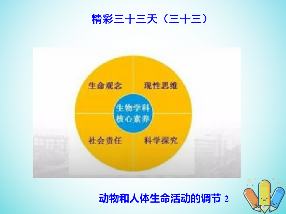 高考生物总复习精彩三十三天三十三动物和人体生命活动的调节2全国公开课一等奖百校联赛示范课赛课特等奖P.pptx_第1页