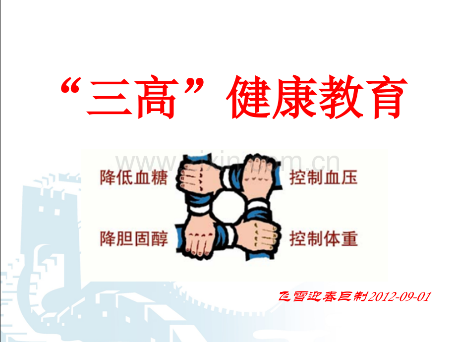 高血脂、高血压、高血糖健康教育-.ppt_第1页