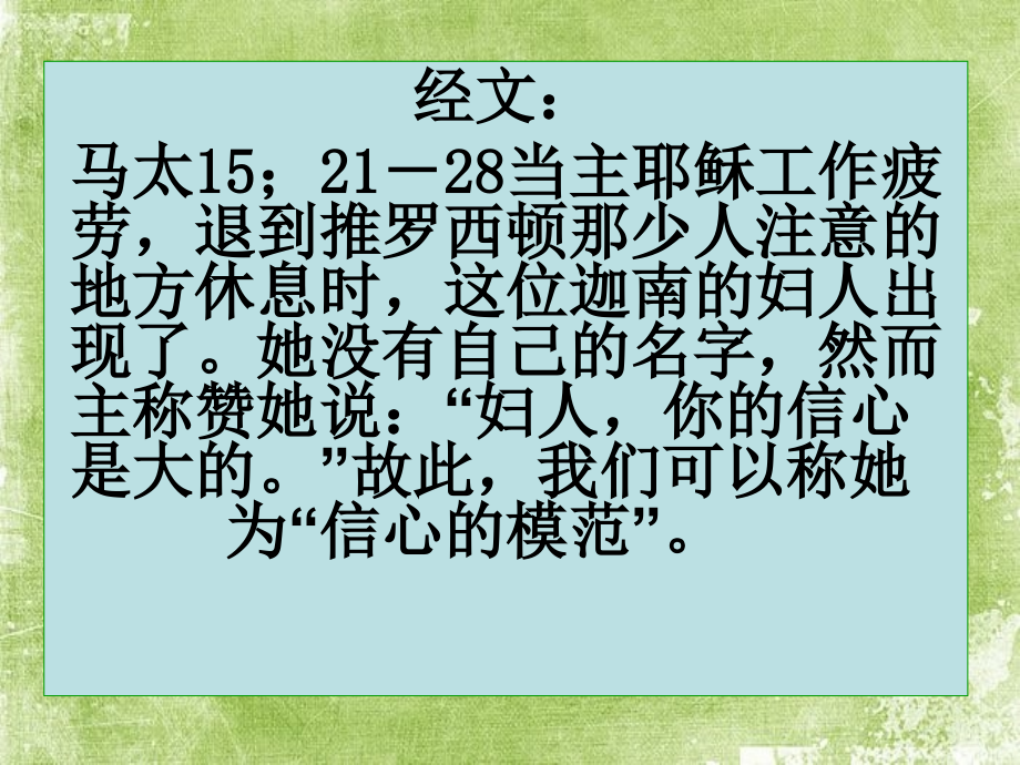 迦南妇人的信心.ppt_第1页