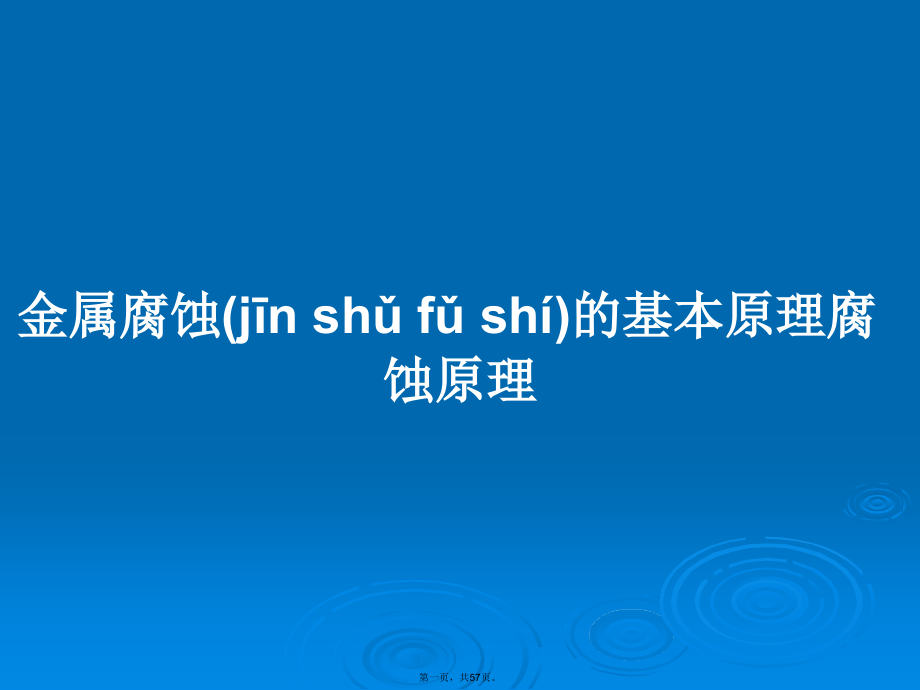金属腐蚀的基本原理腐蚀原理学习教案.ppt_第1页