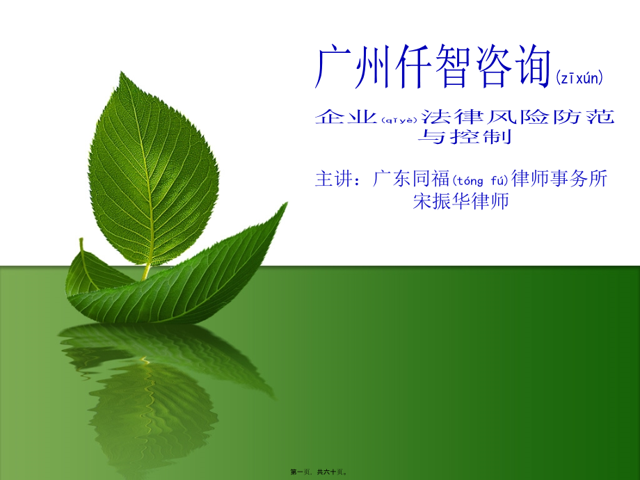 企业法律风险防范培训提纲.pptx_第1页