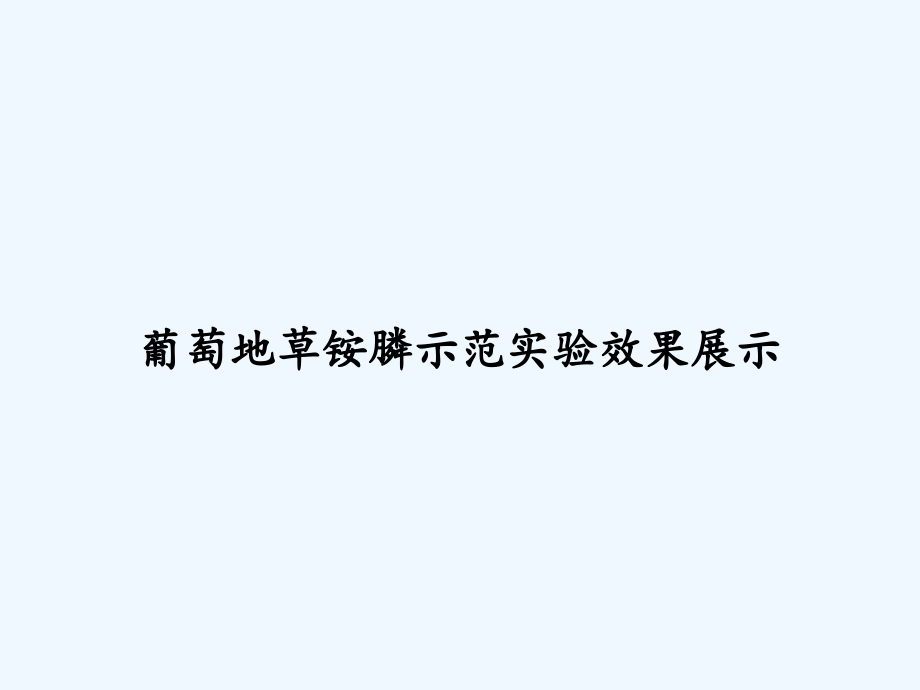 葡萄地草铵膦示范实验效果展示.ppt_第1页