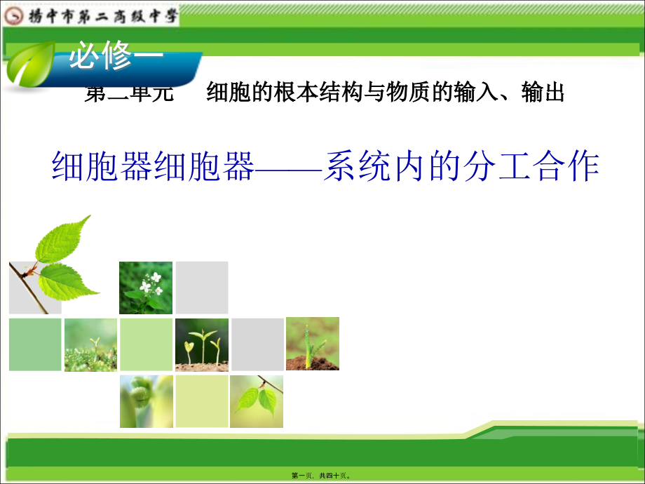 一轮复习2018年公开课细胞器系统的分工合作.pptx_第1页