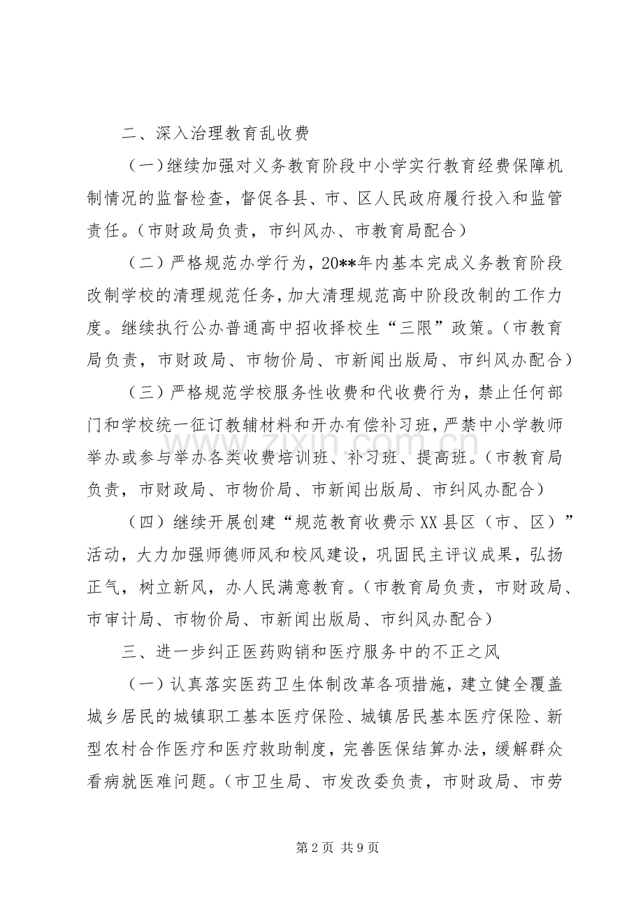 市纠风工作的实施意见.docx_第2页