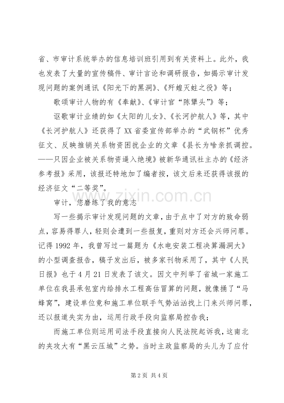 审计系统工作人员爱岗敬业征文稿.docx_第2页