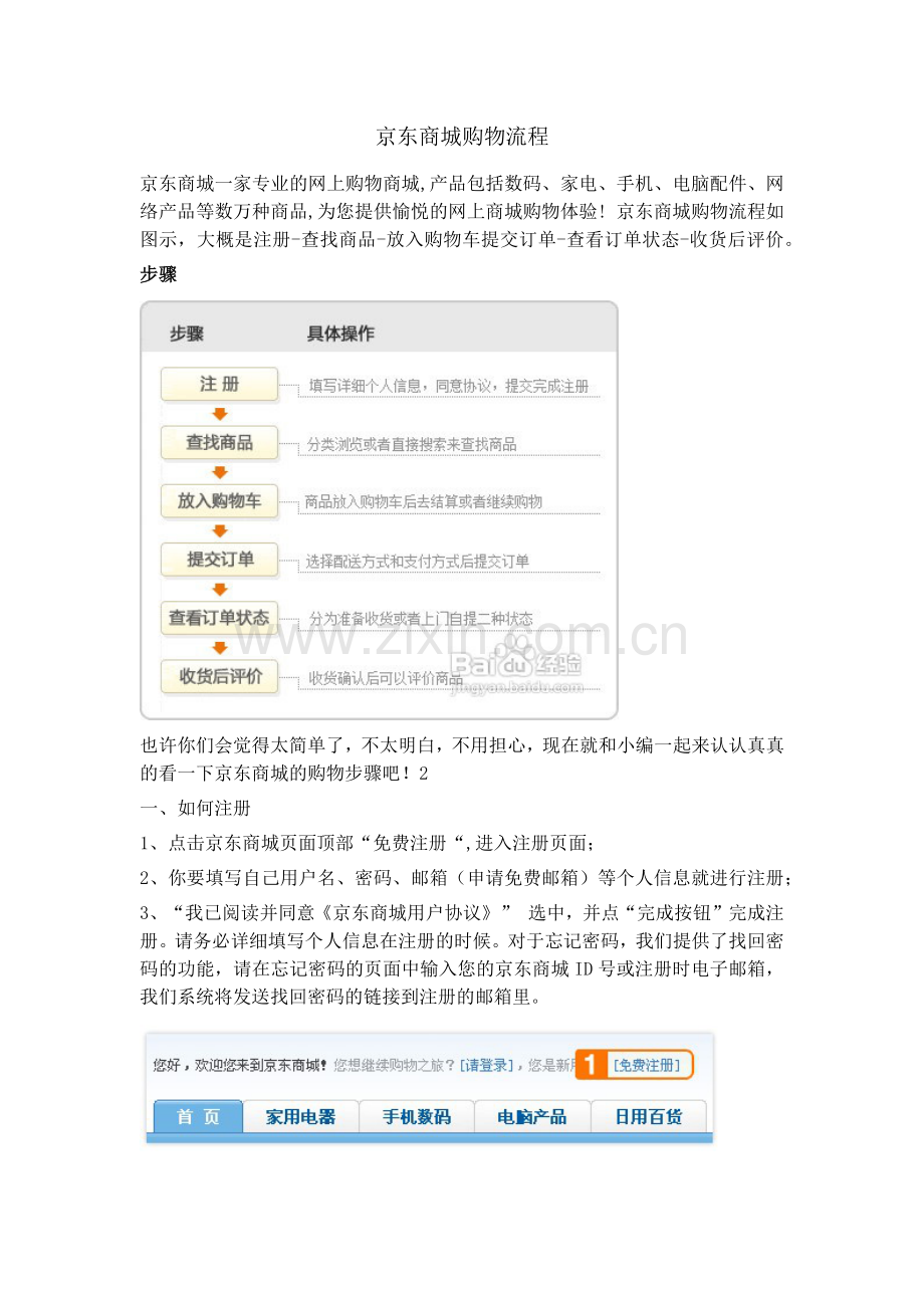 京东商城购物流程.docx_第1页