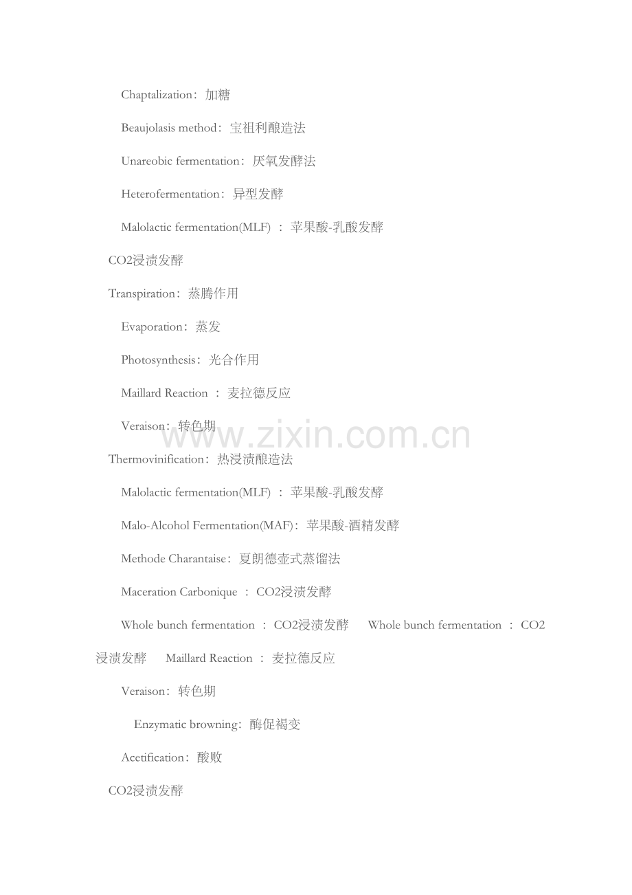 酿酒有关的化学过程中英文翻译对照.doc_第2页