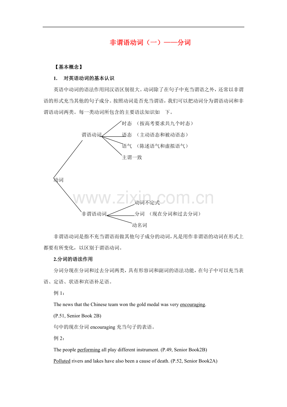 高三英语第一轮复习-语法四-非谓语动词教案-牛津版.doc_第1页