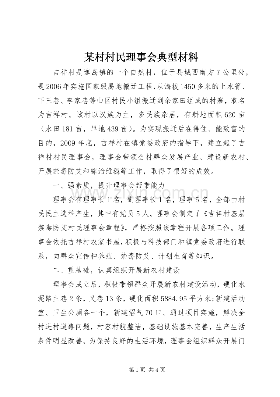 某村村民理事会典型材料.docx_第1页
