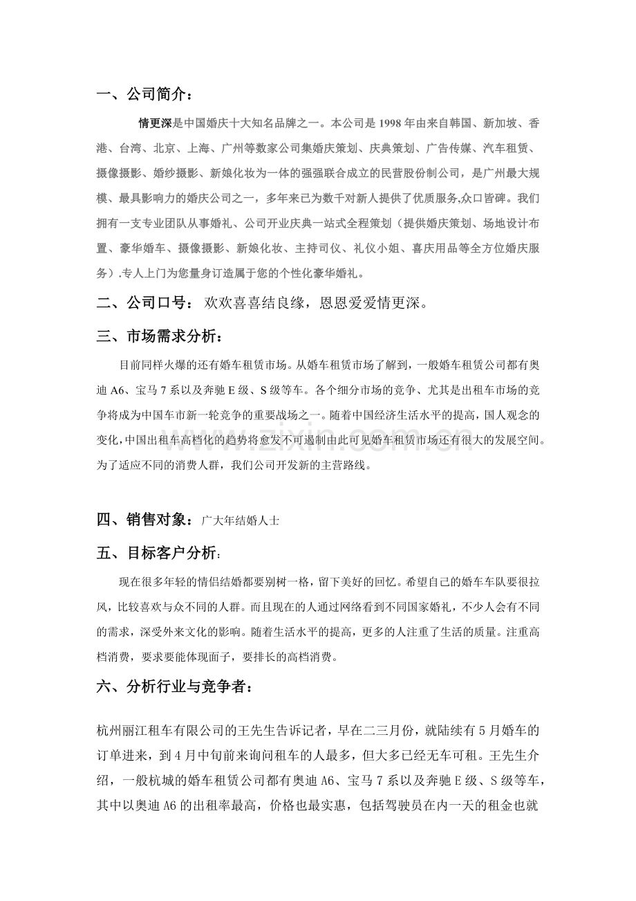 广州情更深婚车租赁公司网络营销策划.docx_第2页