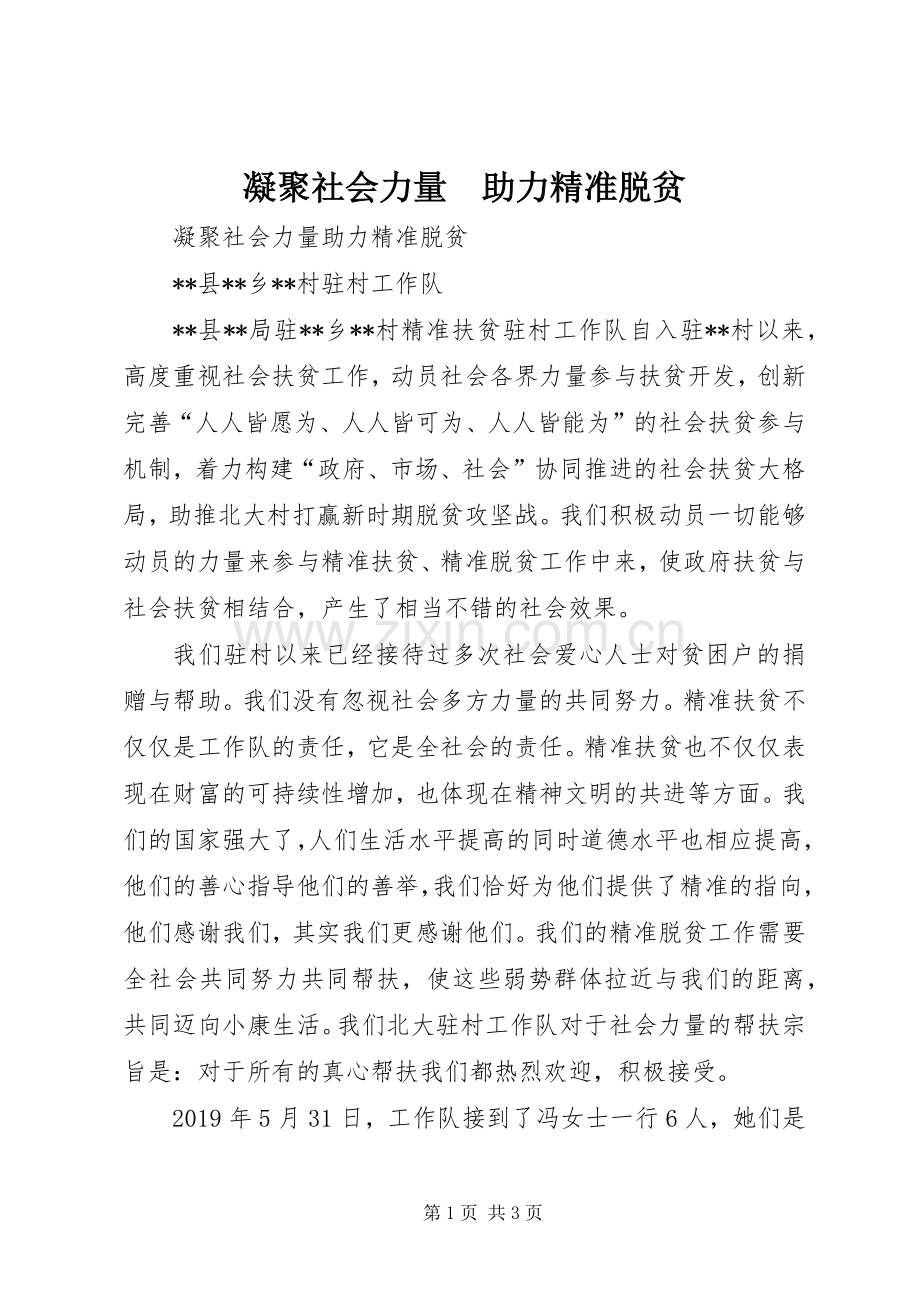 凝聚社会力量　助力精准脱贫.docx_第1页