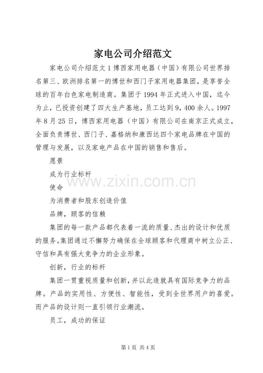 家电公司介绍范文.docx_第1页