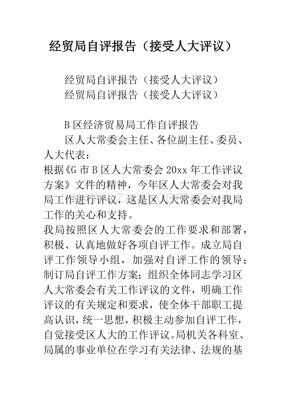 经贸局自评报告(接受人大评议)-范文.doc_第1页