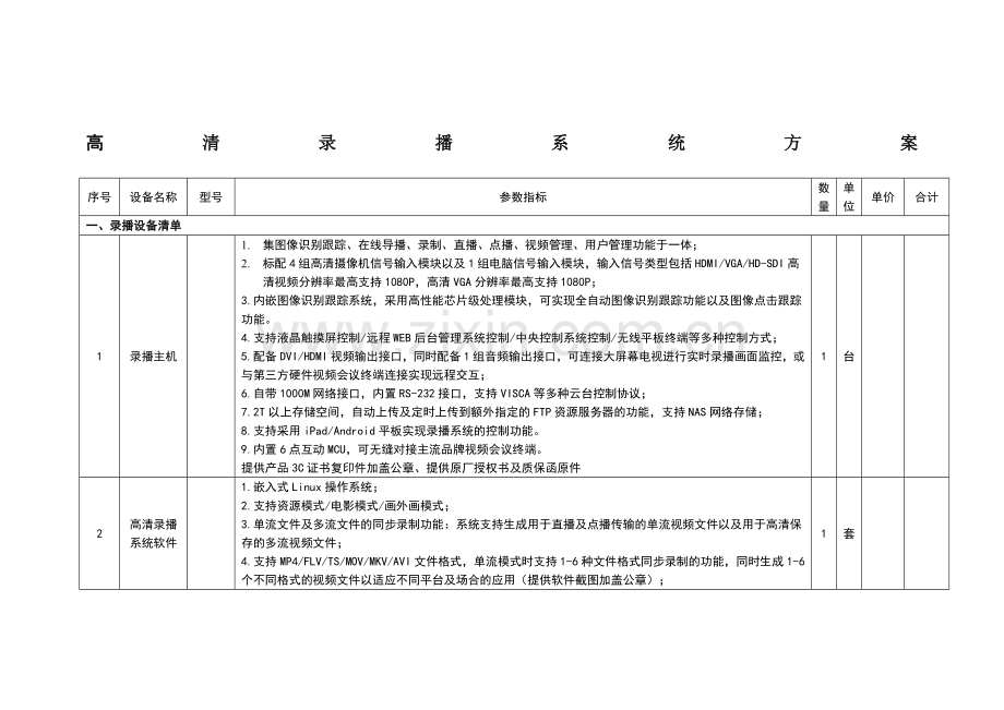 高清录播系统方案.doc_第1页
