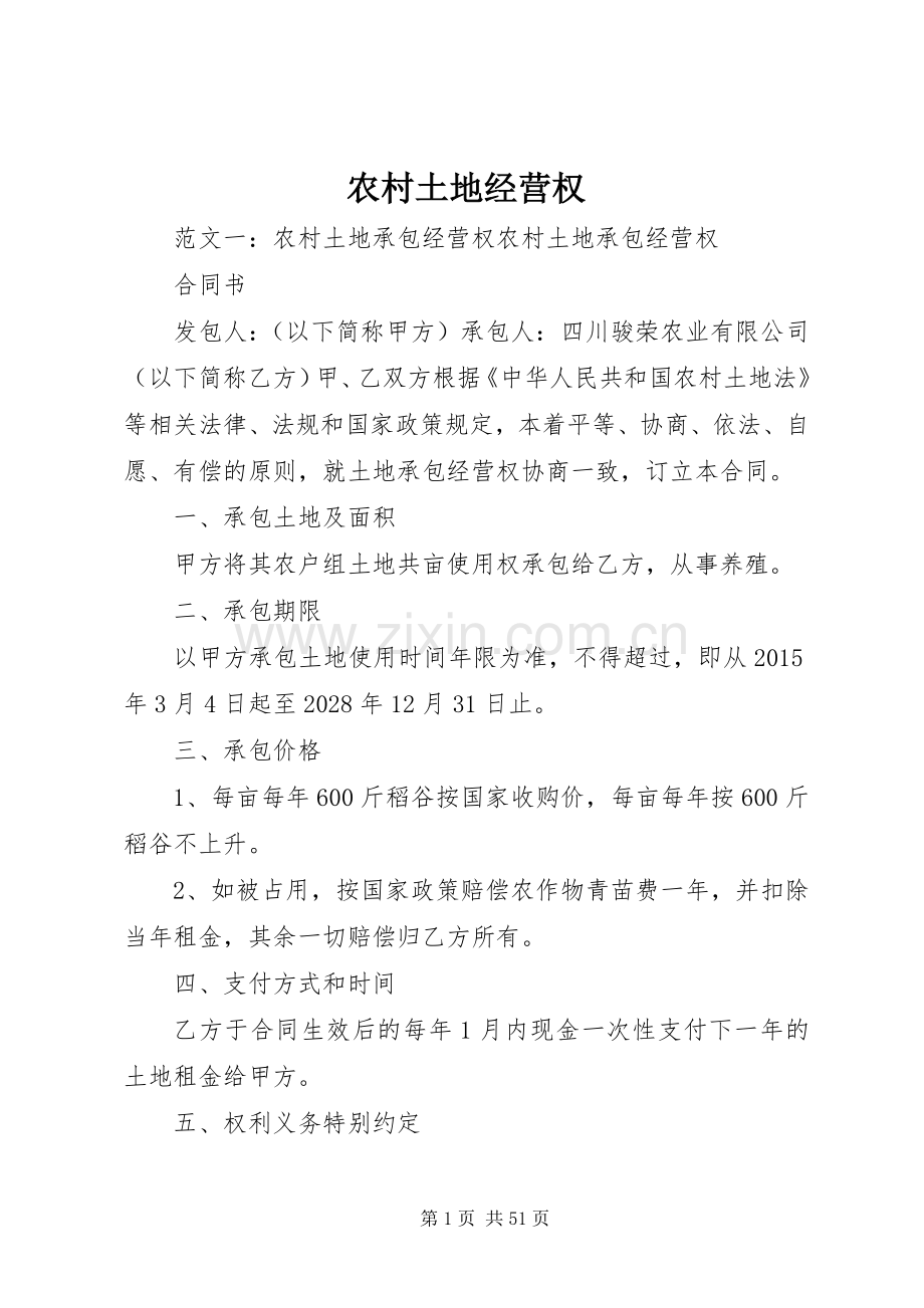 农村土地经营权.docx_第1页