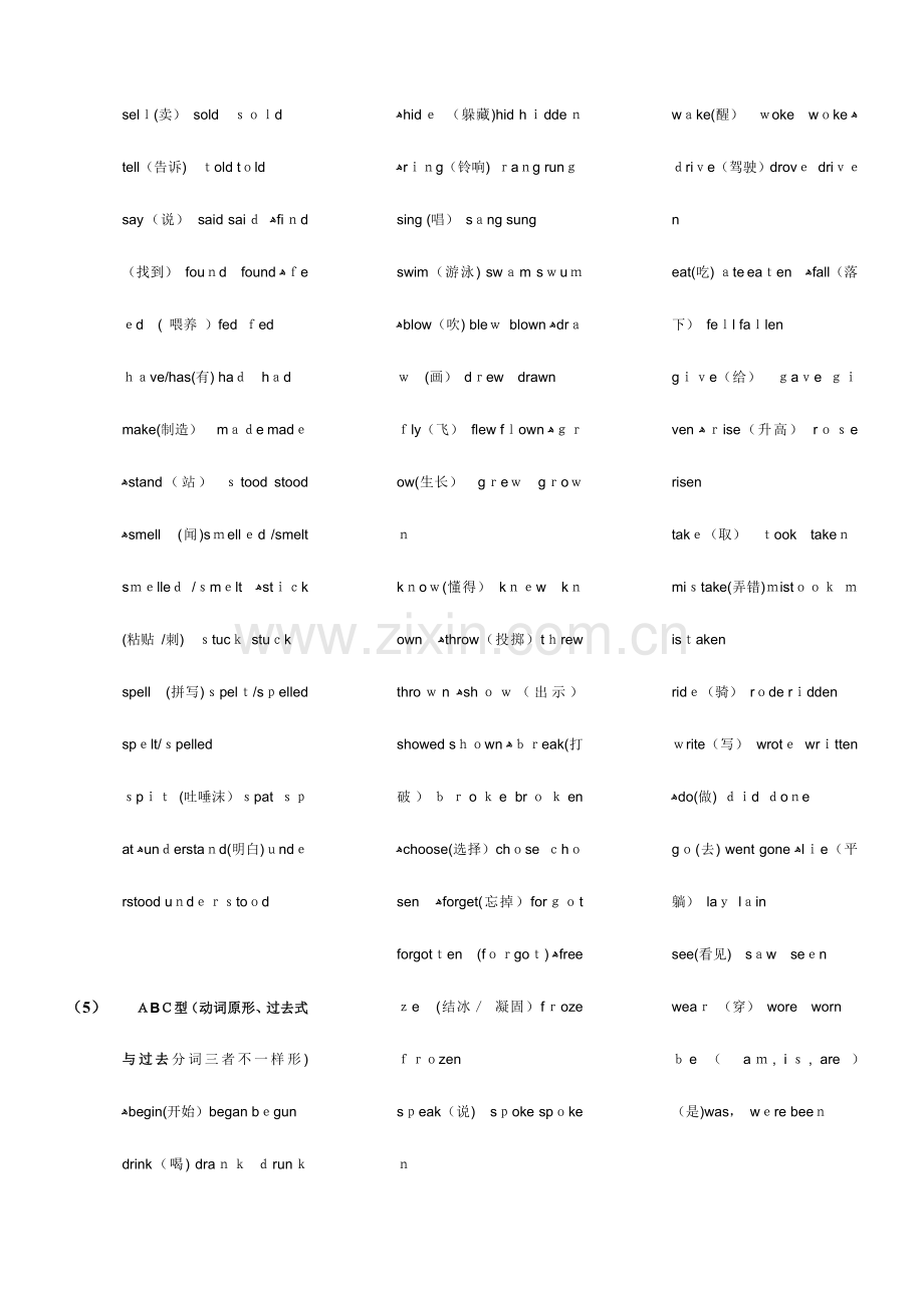 2023年初中英语动词过去式及过去分词归纳大全.doc_第2页