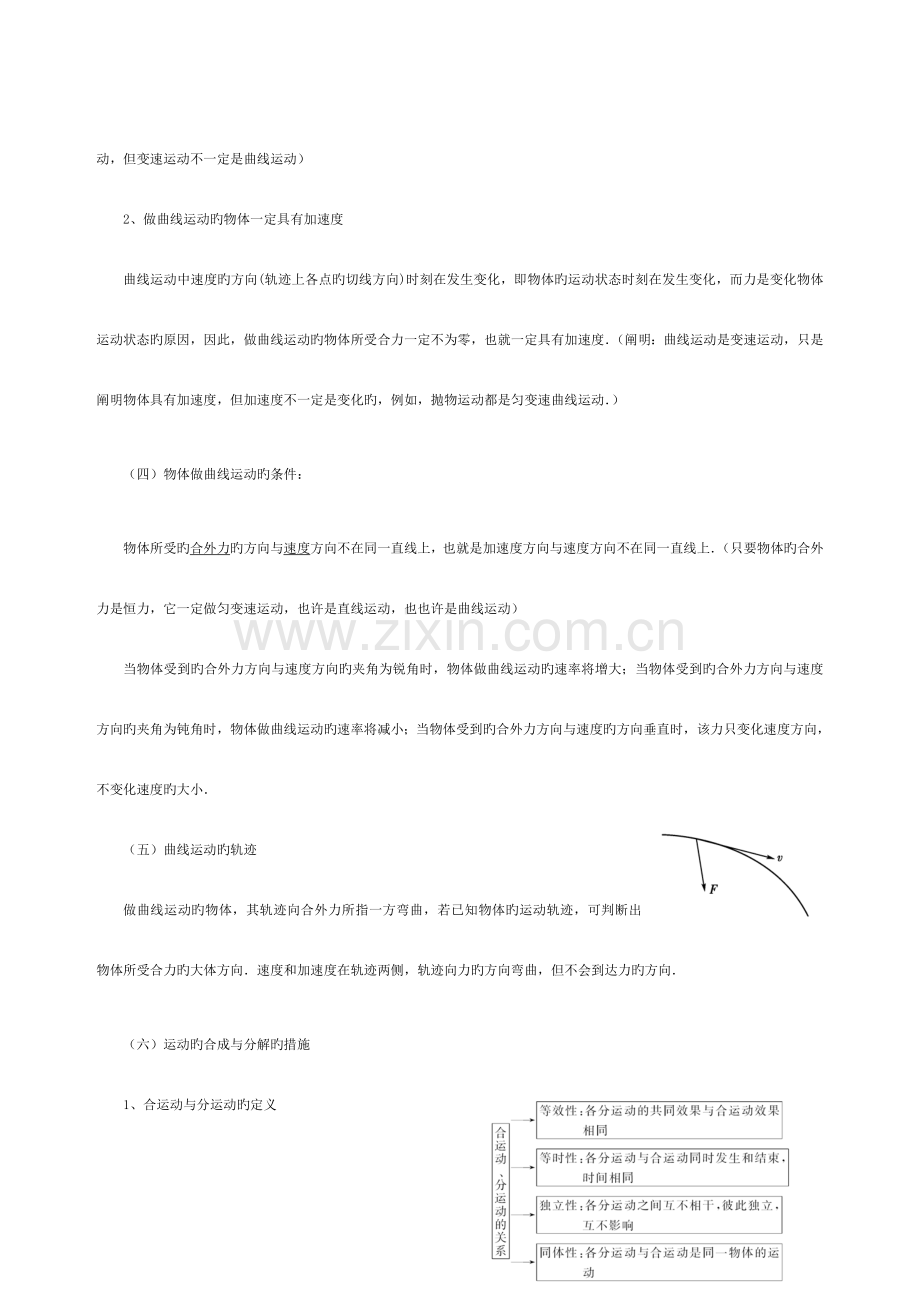 2023年高中物理必修二曲线运动知识点归纳.doc_第2页
