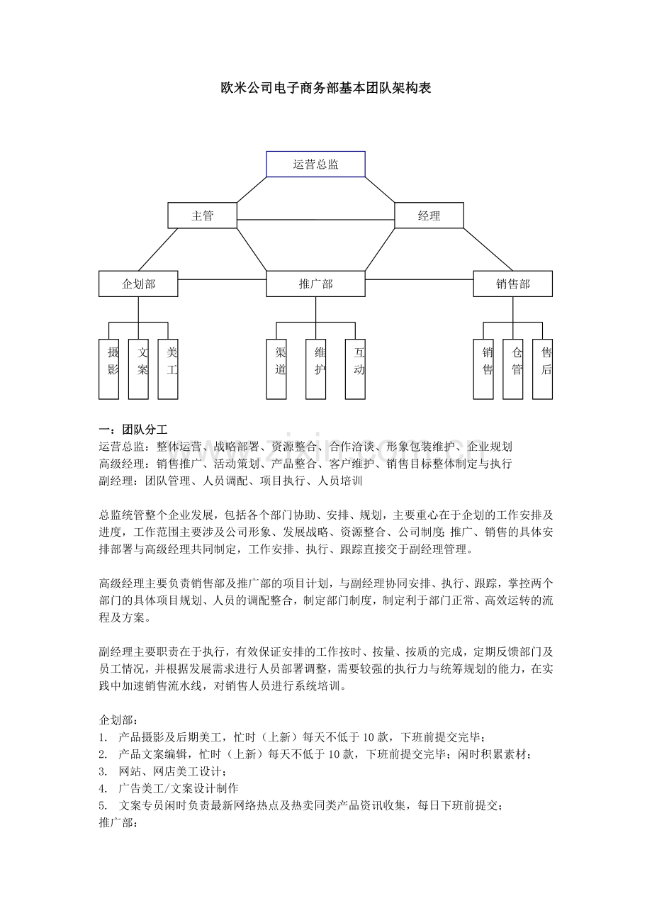 淘宝团队或电子商务团队架构表.doc_第1页