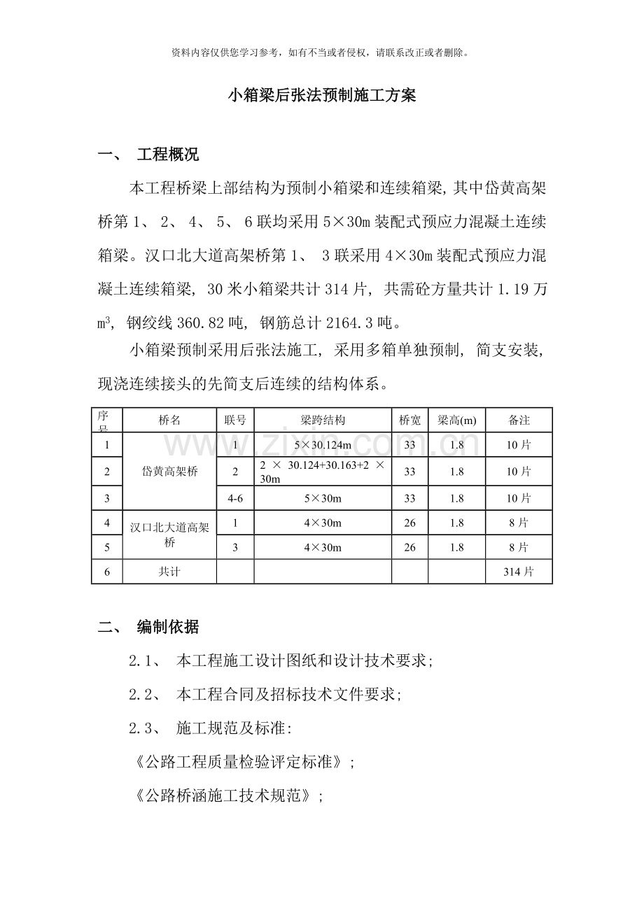 小箱梁预制方案样本.doc_第1页