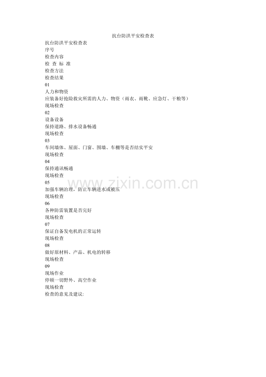 抗台防洪安全检查表.doc_第1页