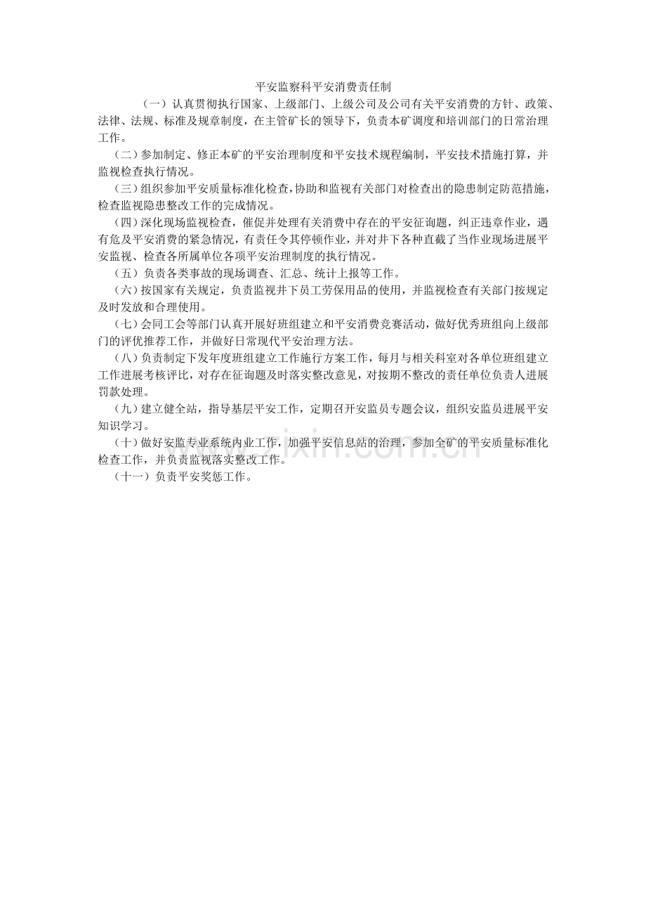 安全监察科安全生产责任制.doc_第1页