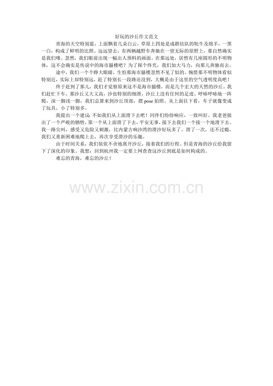 好玩的沙丘作文范文.doc_第1页