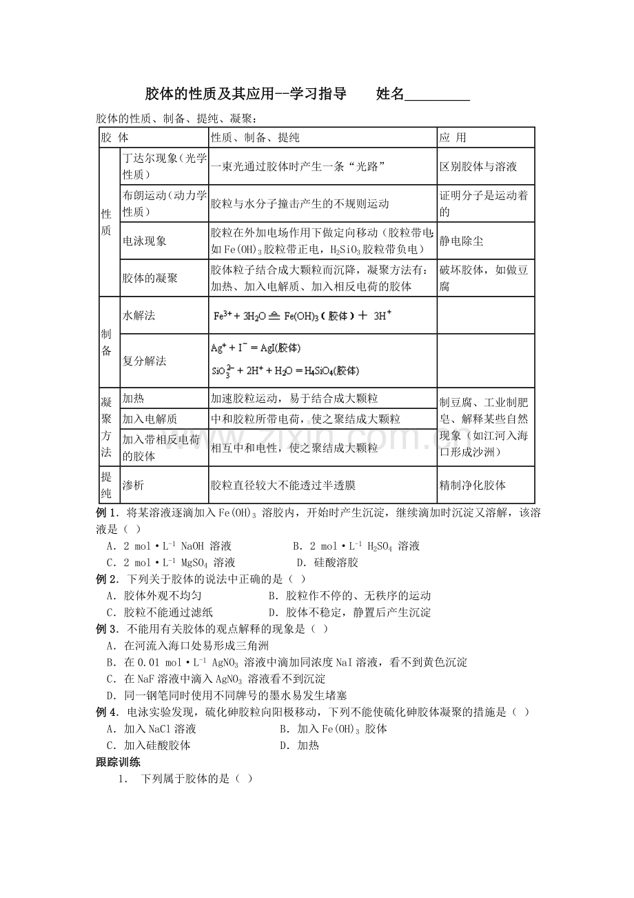 胶体的性质及其应用.doc_第1页