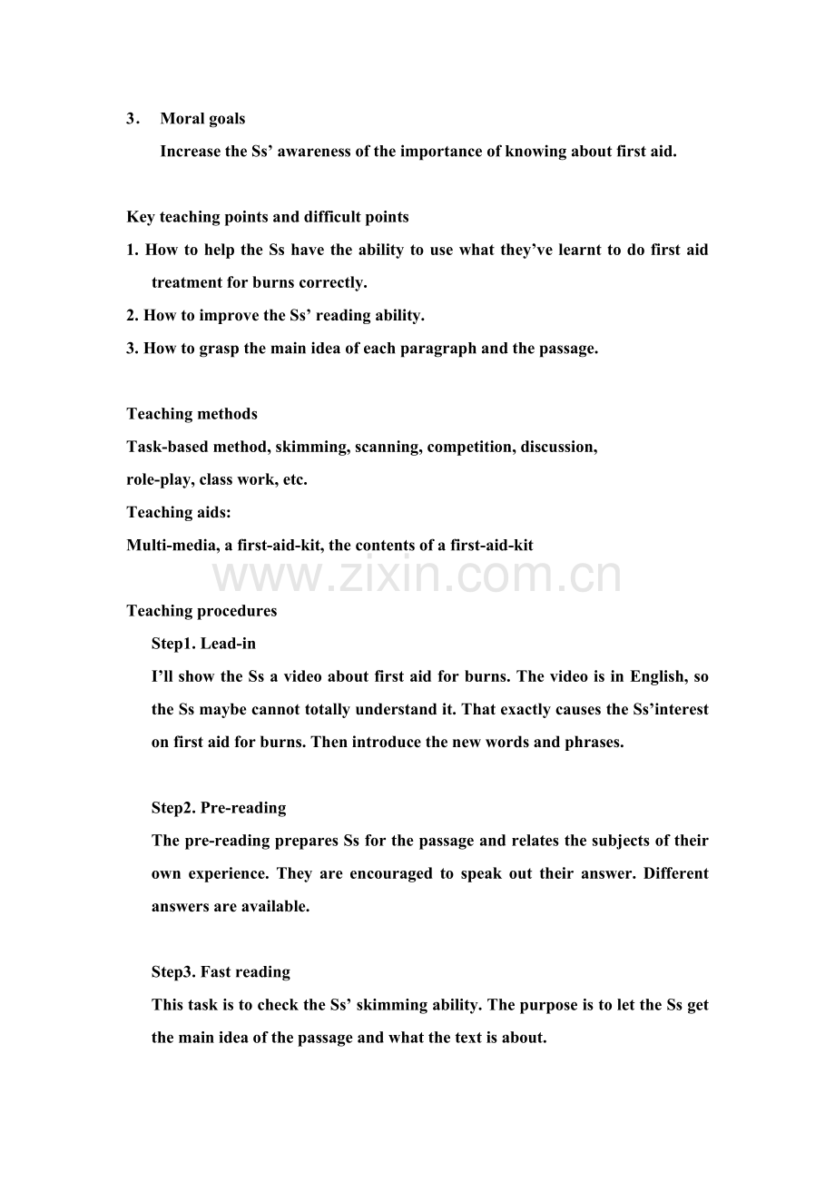 《Unit5FirstAidforBurns》教学设计1.doc_第2页