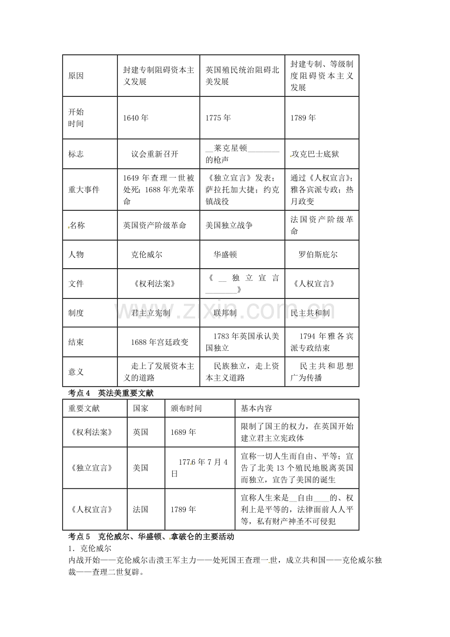 中考历史专题考点聚焦：第18课时-步入近代.doc_第2页
