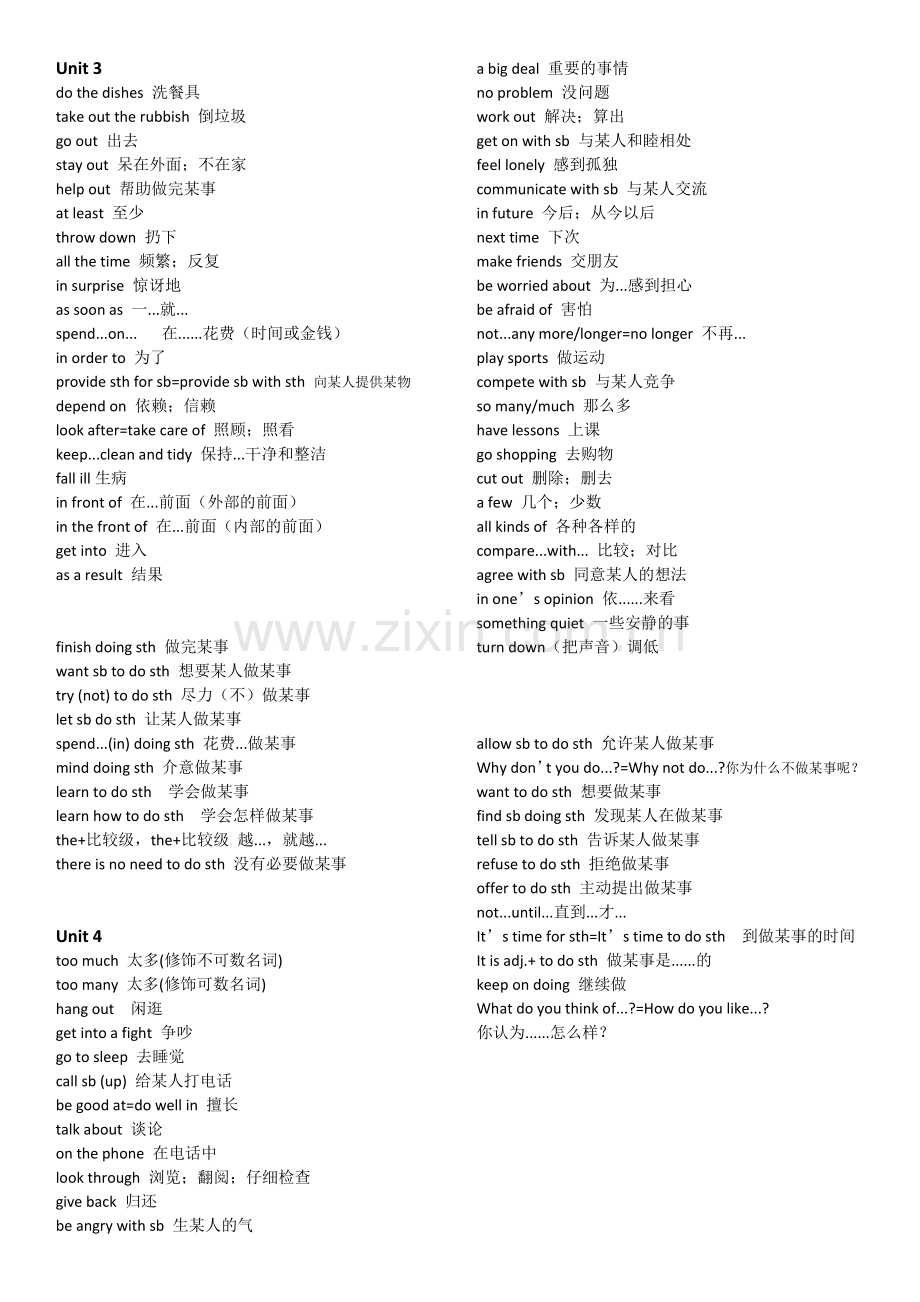人教版八年级下册英语重点词组句型.docx_第2页