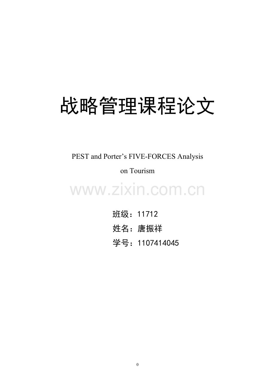 旅游业PEST与波特五力模型分析.doc_第1页