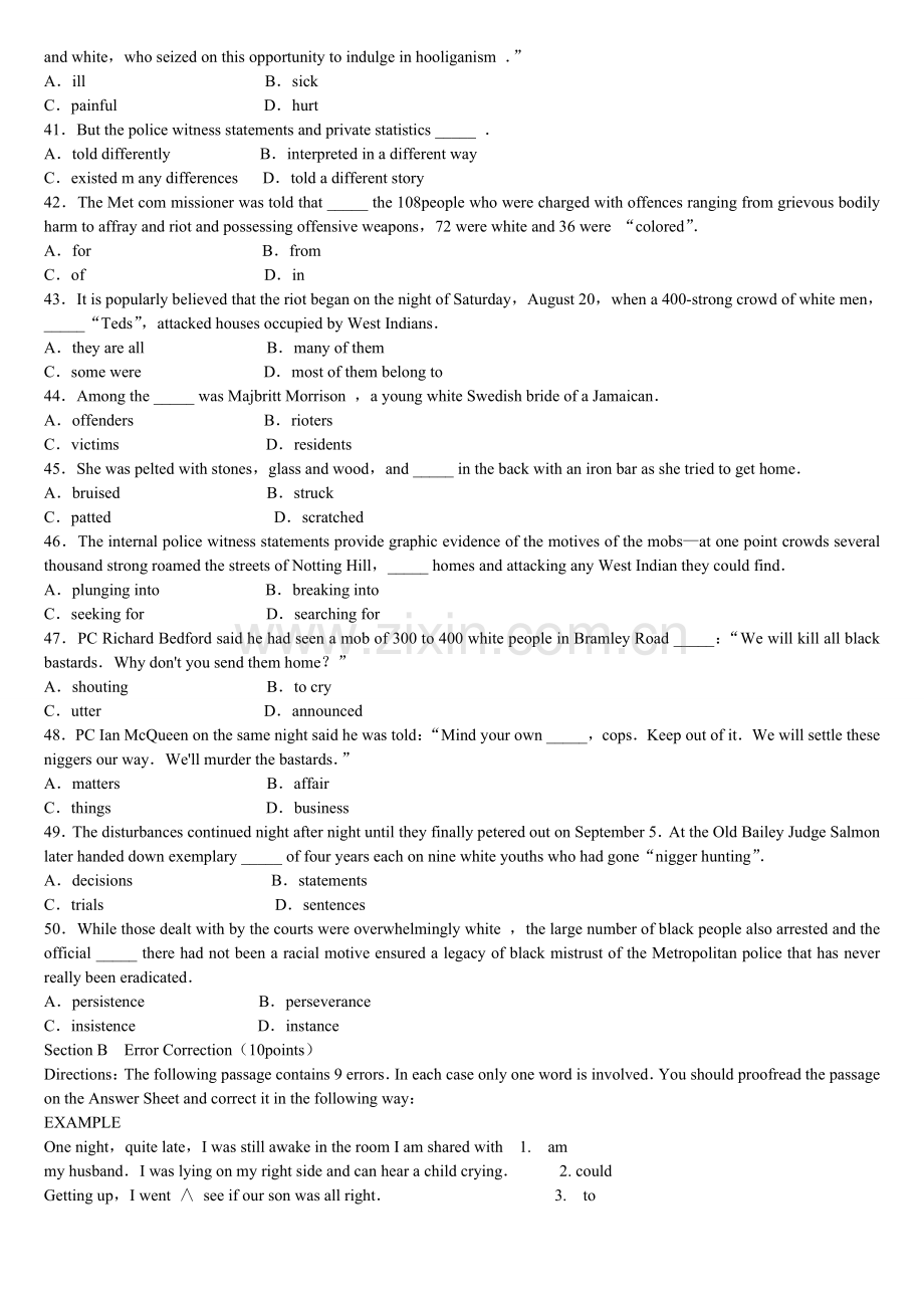 历届全国英语竞赛初赛真题及答案.doc_第2页