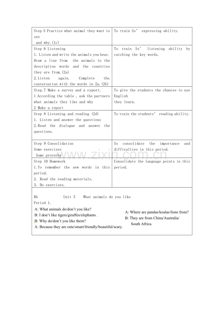 、七年级英语下册Unit5WhydoyoulikepandasPeriod1（1a_2d）教案（新版）人教新目标版.doc_第2页