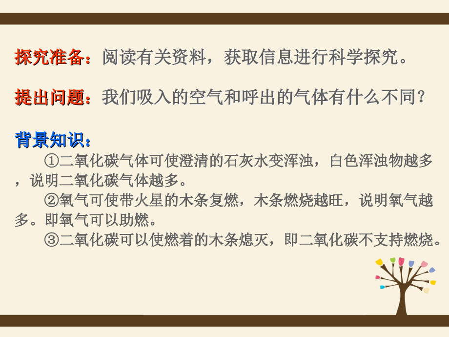 实验探究2_对人体吸入的空气和呼出的气体的探究（定）.ppt_第2页