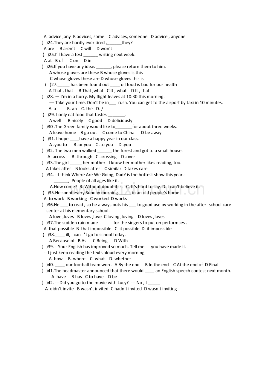 英语拔优试题.doc_第2页