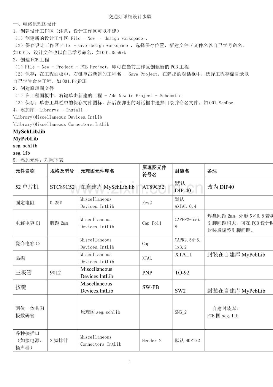 交通灯设计详细步骤.doc_第1页
