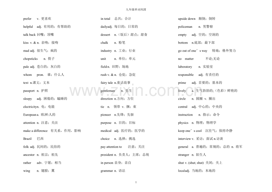 新版新目标九年级单词乱序.docx_第1页