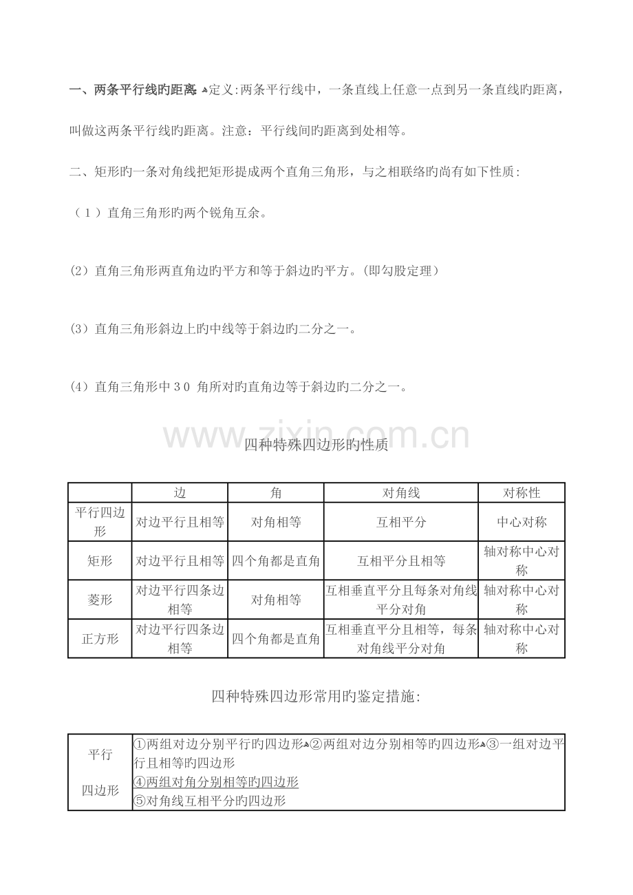 2023年平行四边形菱形矩形正方形性质和判定归纳如表.doc_第2页