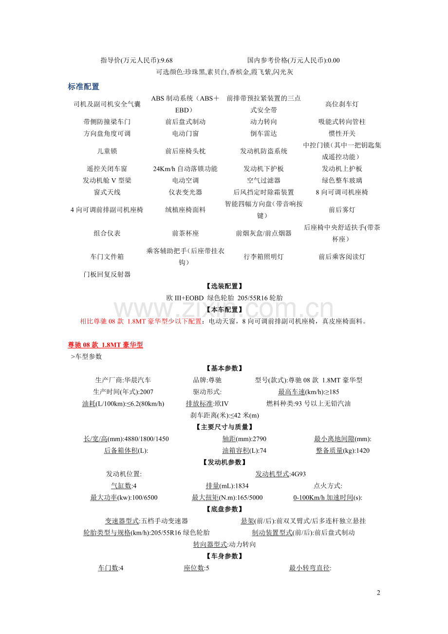 华晨中华.尊驰-价格及市场篇.doc_第2页