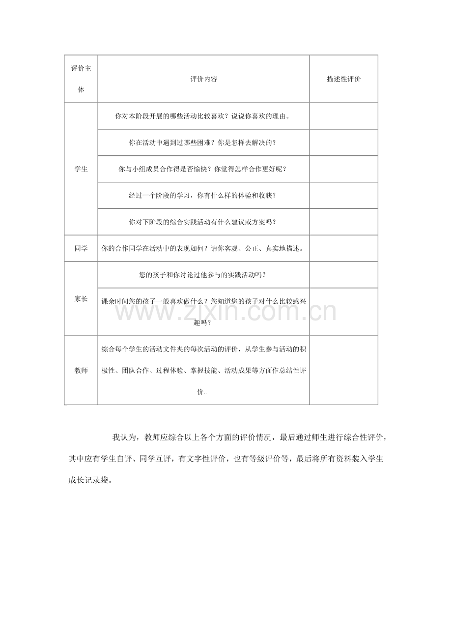 小学综合实践活动学生阶段性评价方案.doc_第2页