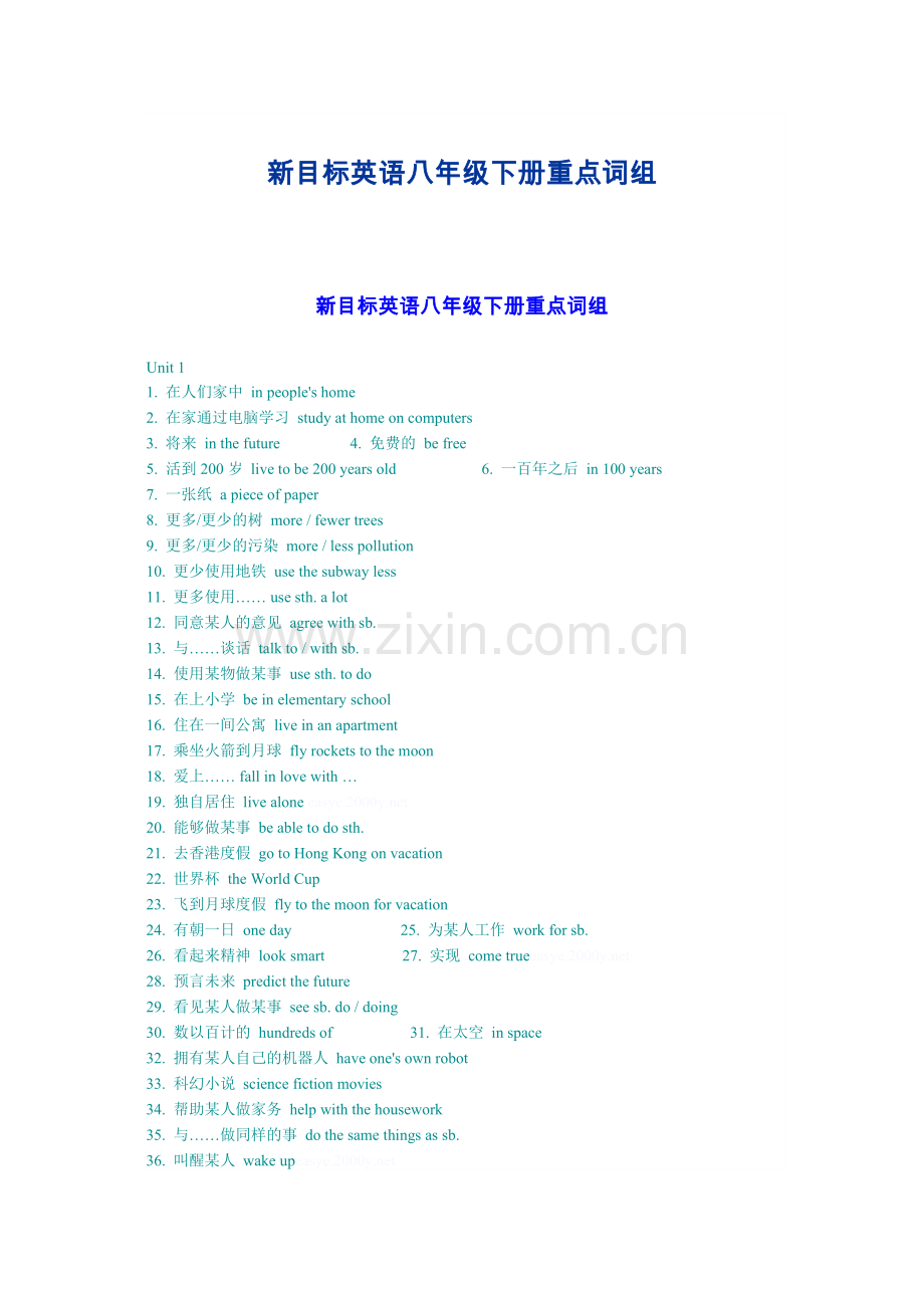 新目标英语八年级下册重点词2.doc_第1页