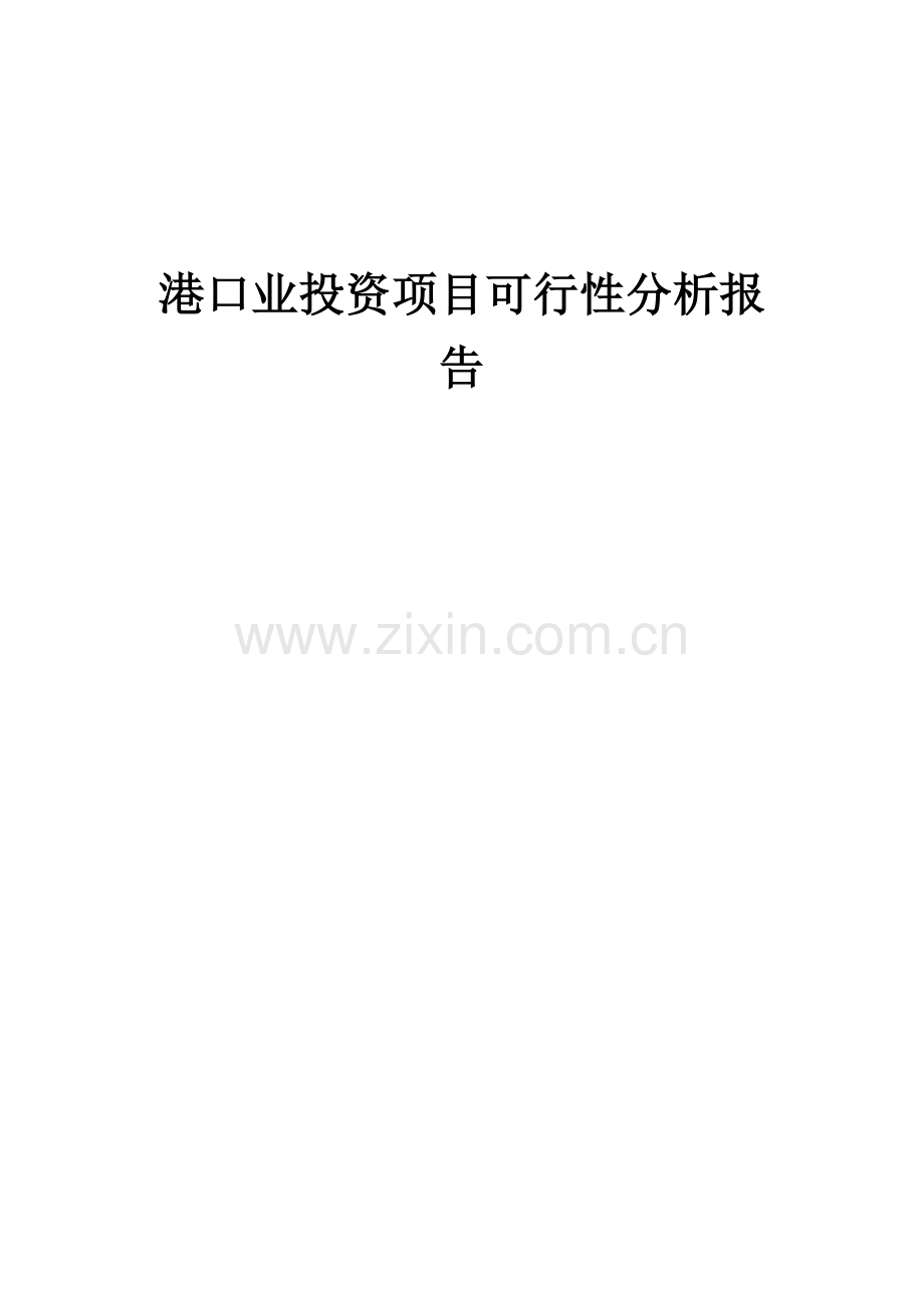 港口业投资项目可行性分析报告.docx_第1页