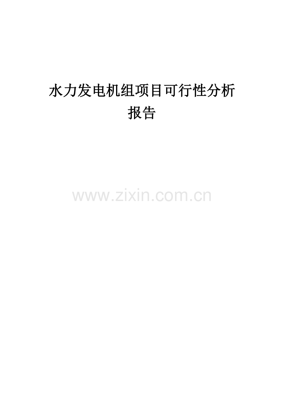 水力发电机组项目可行性分析报告.docx_第1页