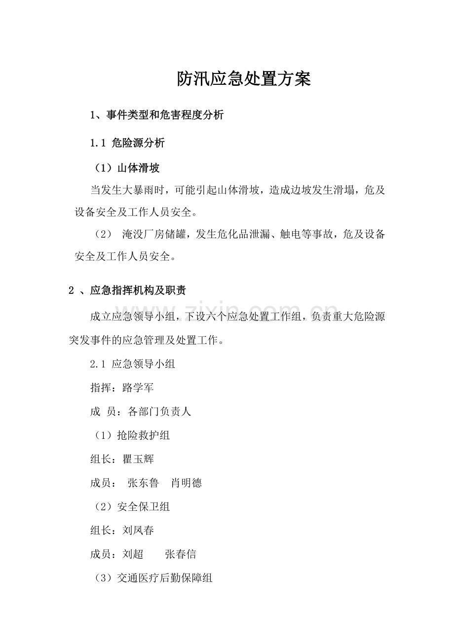d防汛现场处置方案.docx_第1页