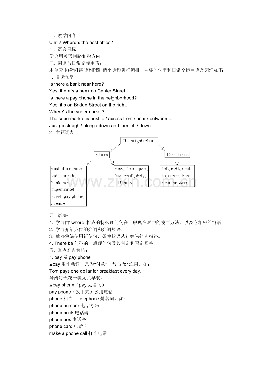 人教版初一英语下册第七单元知识结构.doc_第1页