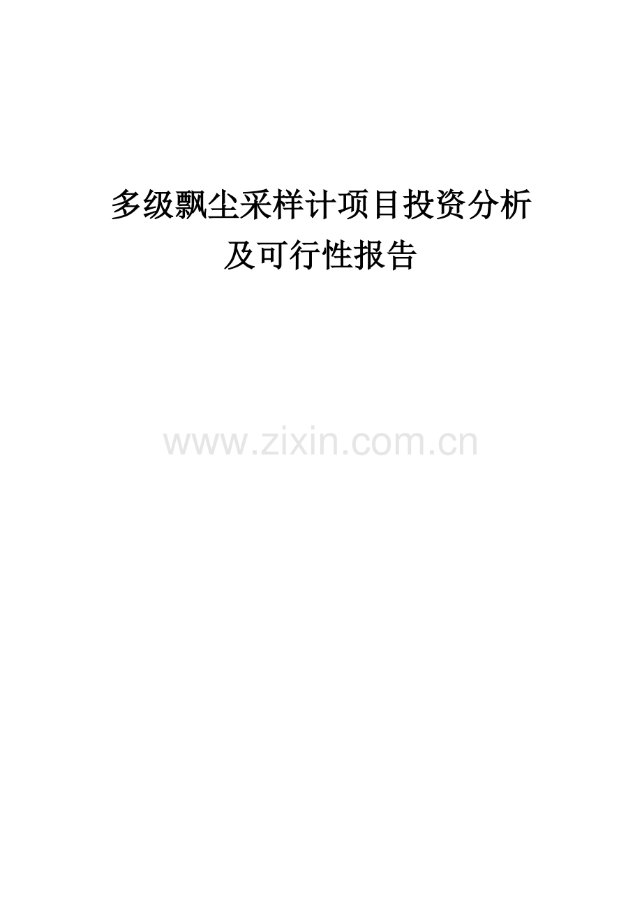 多级飘尘采样计项目投资分析及可行性报告.docx_第1页