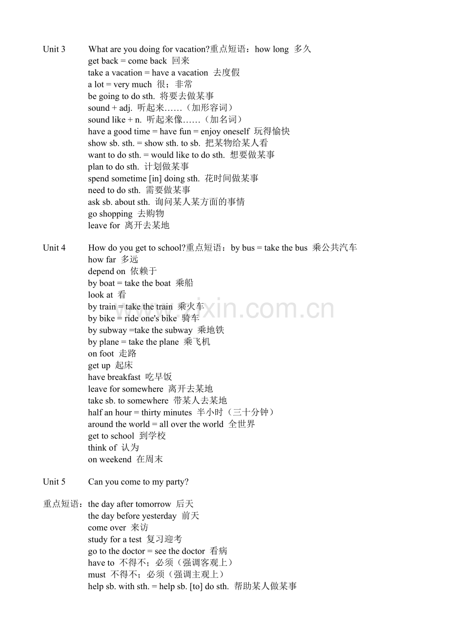 人教版新目标英语八年级全册知识要点.doc_第2页